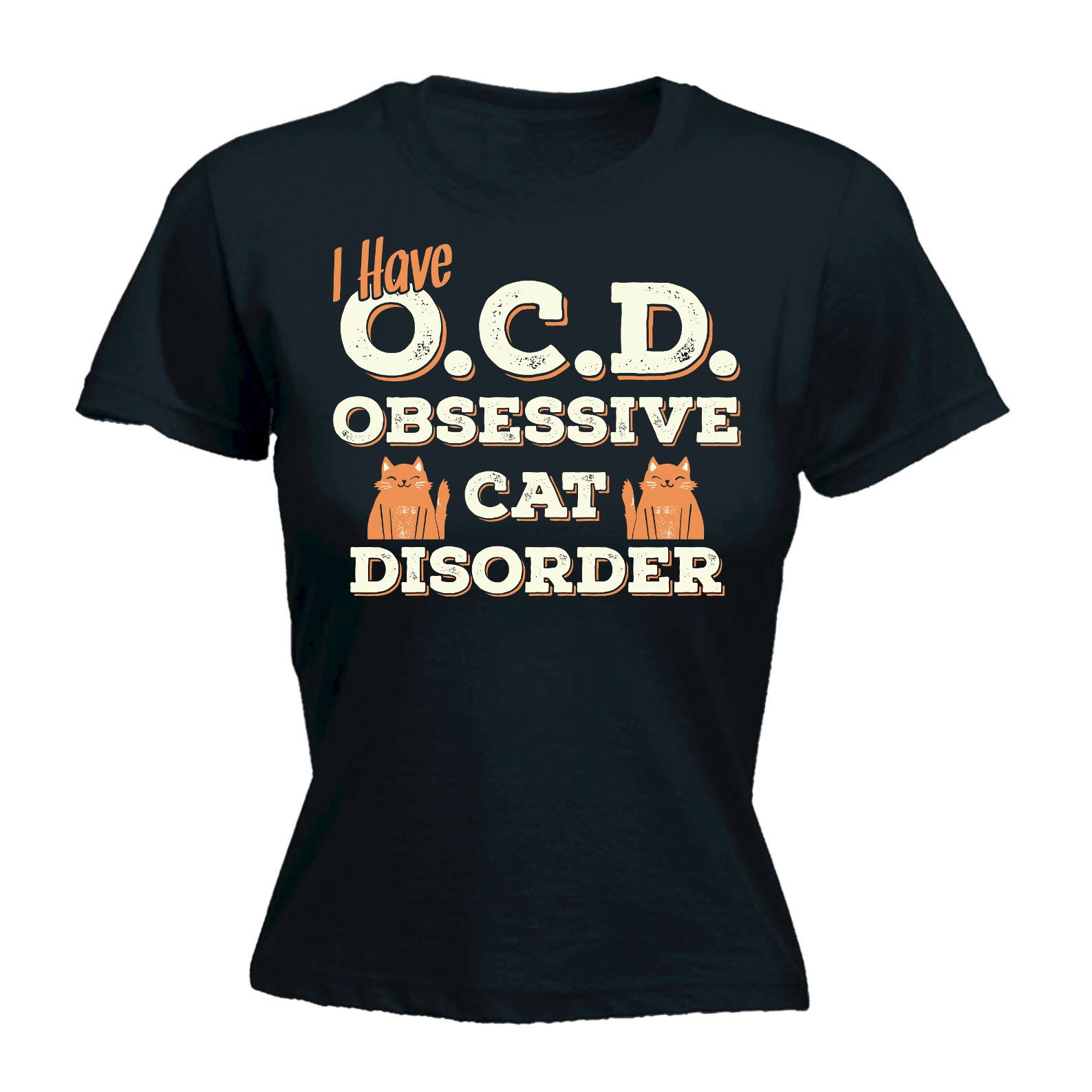 Womens Funny T Shirt Obsessive Cat Kitten Birthday tee Gift tshirt T-SHIRT Gifts - Picture 2 of 15