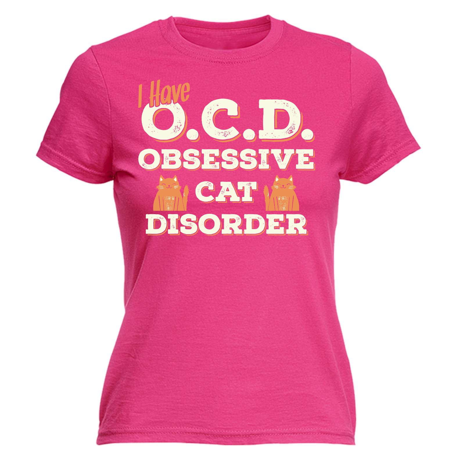 Womens Funny T Shirt Obsessive Cat Kitten Birthday tee Gift tshirt T-SHIRT Gifts - Picture 8 of 15