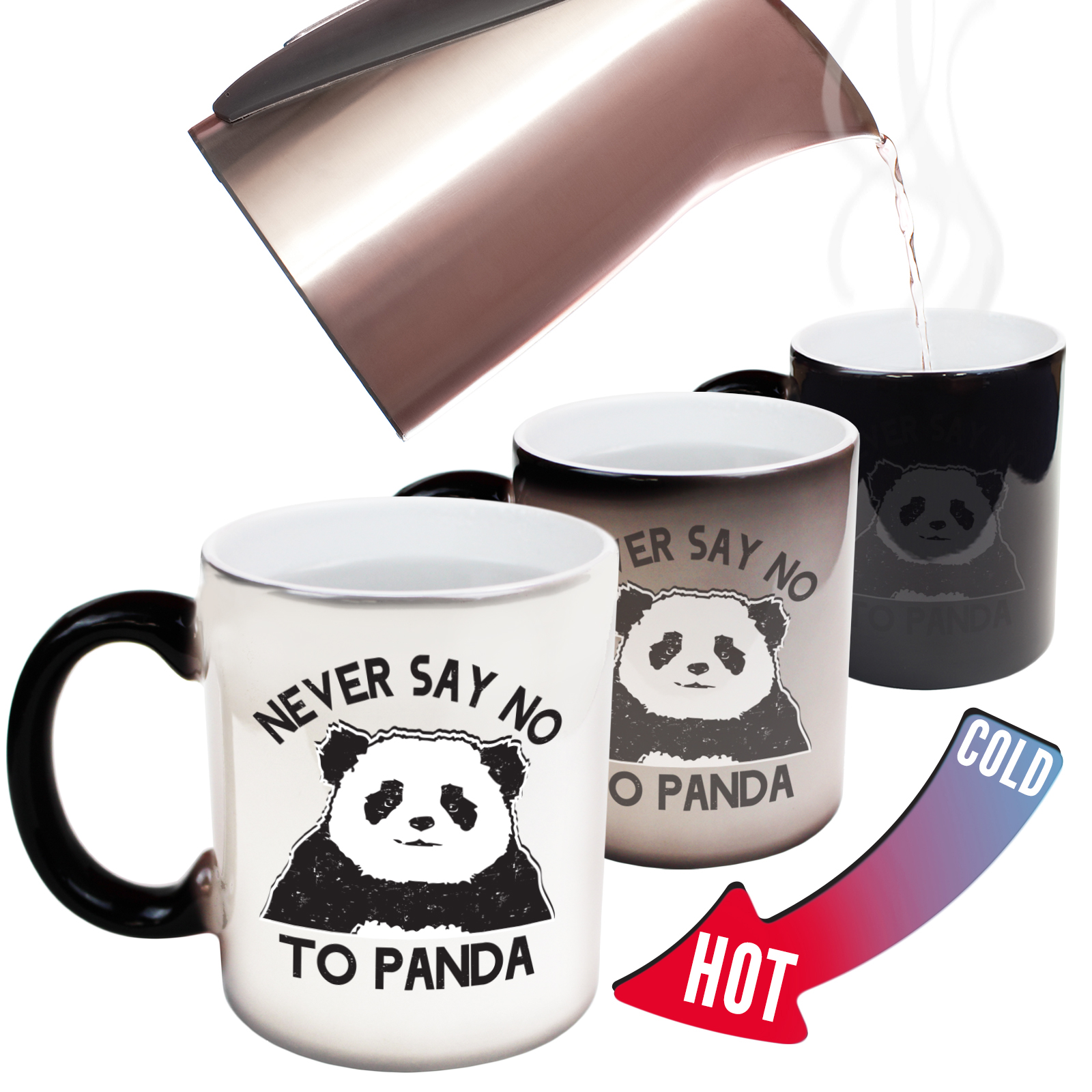 Funny Mugs Never Say No To Panda Christmas MAGIC NOVELTY MUG secret santa 