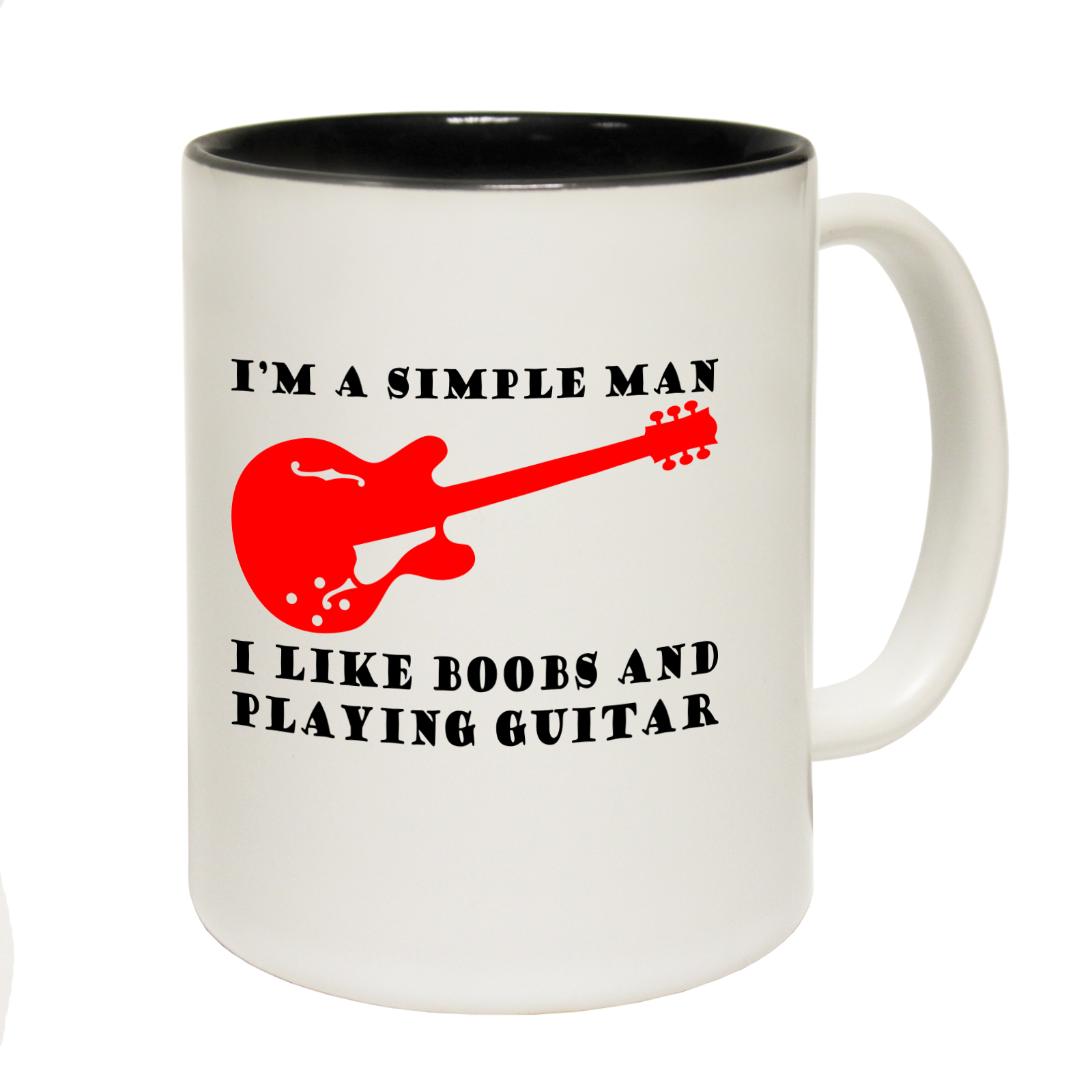 Funny Mugs BM Vitruvian Man Guitar Band Rock Pop Guitarist Drum MUG 