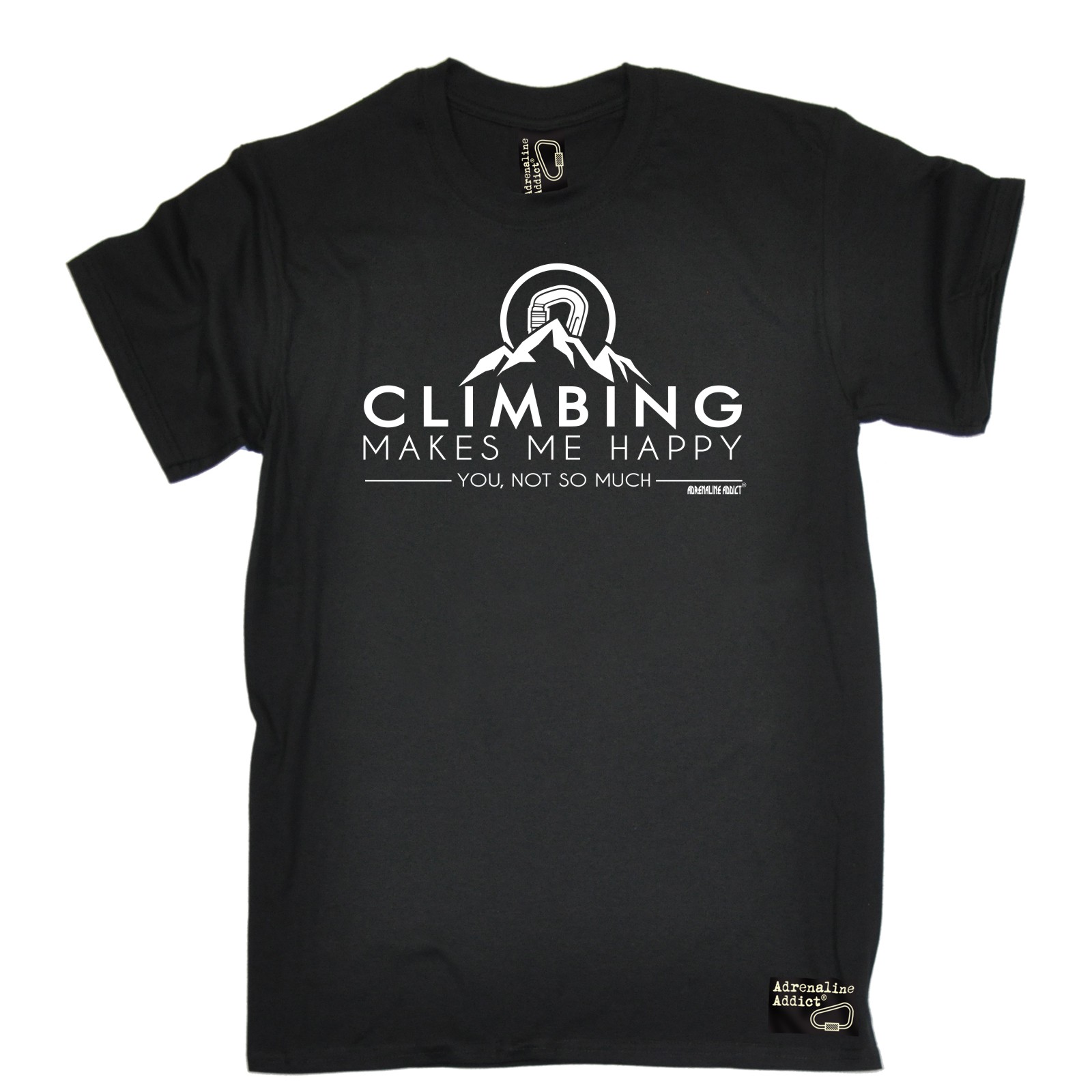 Climbing Climbing Makes me Happy bouldering funny Birthday sports T-SHIRT - Foto 2 di 33
