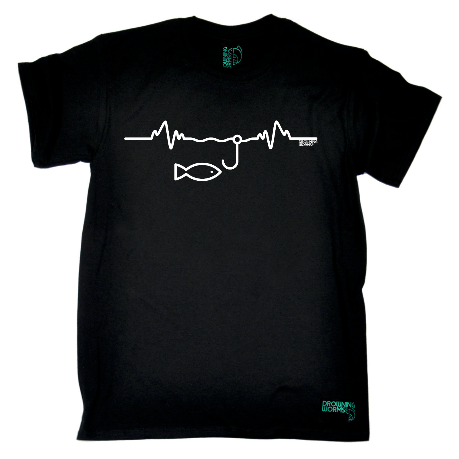 Fishing Fish Pulse angling fish rod reel funny top Birthday?tee tshirt T-SHIRT - Picture 2 of 24