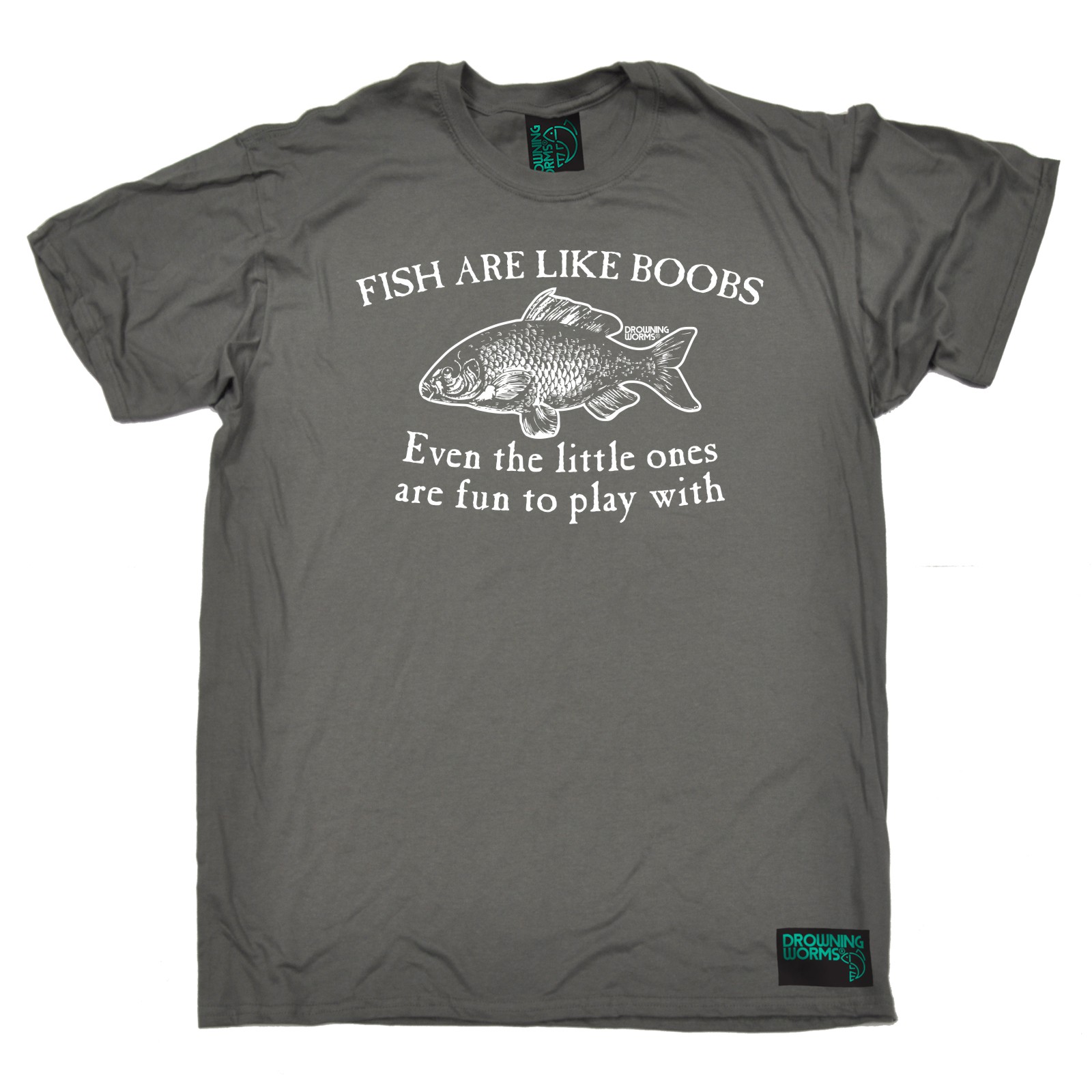 Fishing Tops T-Shirt Funny Novelty Womens tee TShirt Fish Are Like Boobs 