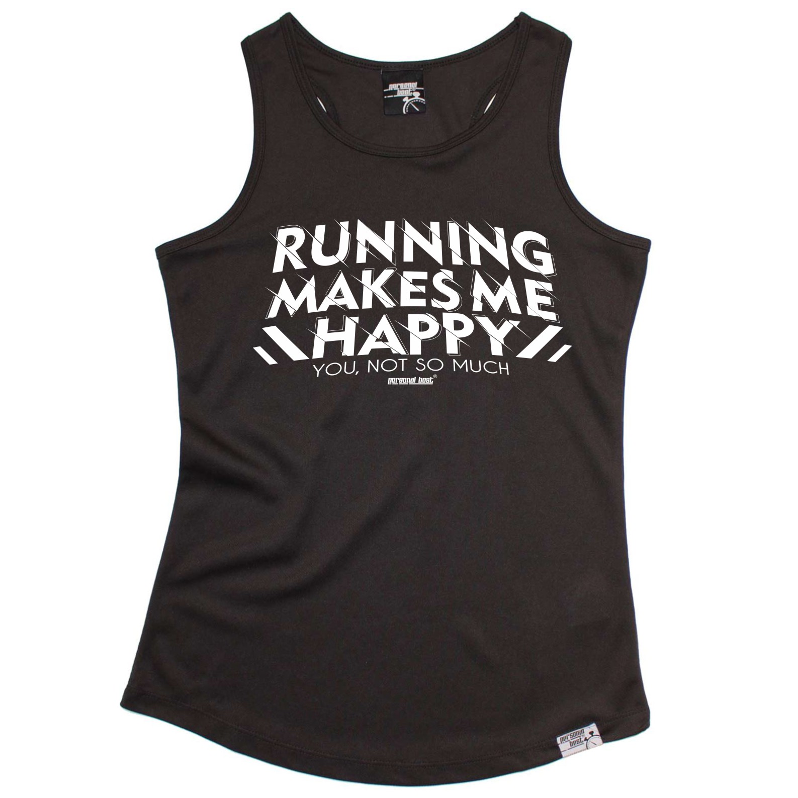 MENS Running Makes Me Happy Breathable fitness sports T SHIRT TRAINING VEST