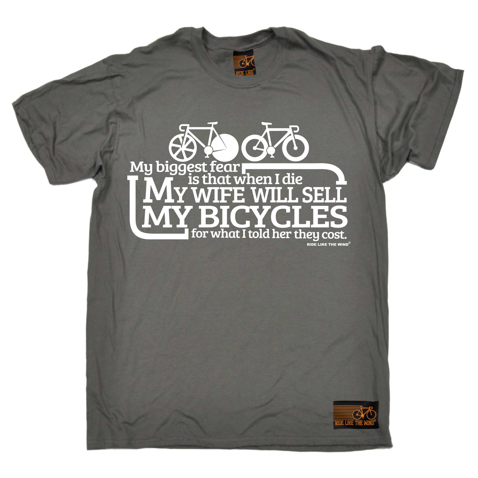 Cycling Biggest Fear Bicycles funny top Birthdayátee T SHIRT T-SHIRT - Picture 6 of 34