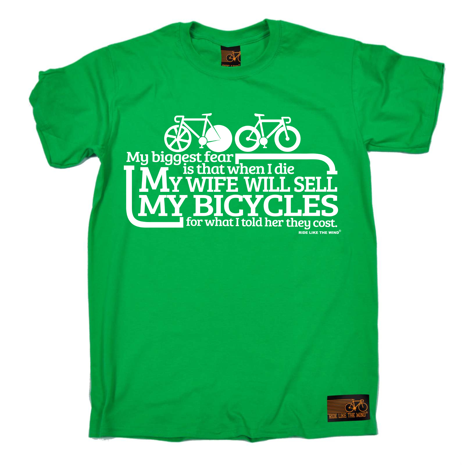 Cycling Biggest Fear Bicycles funny top Birthdayátee T SHIRT T-SHIRT - Picture 10 of 34
