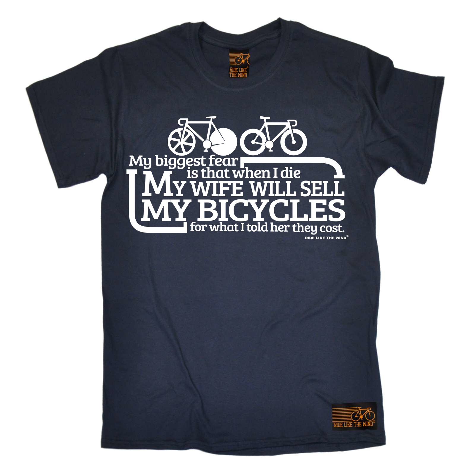 Cycling Biggest Fear Bicycles funny top Birthdayátee T SHIRT T-SHIRT - Picture 18 of 34