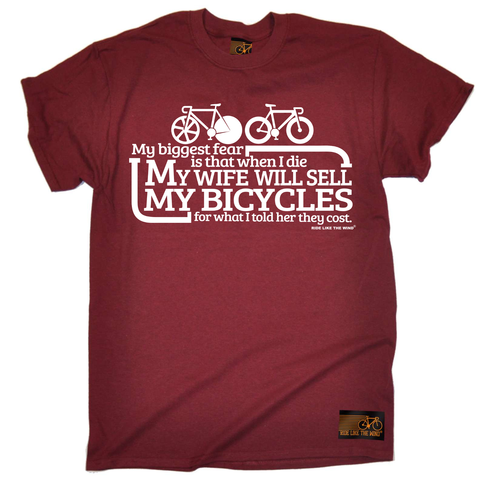 Cycling Biggest Fear Bicycles funny top Birthdayátee T SHIRT T-SHIRT - Picture 14 of 34