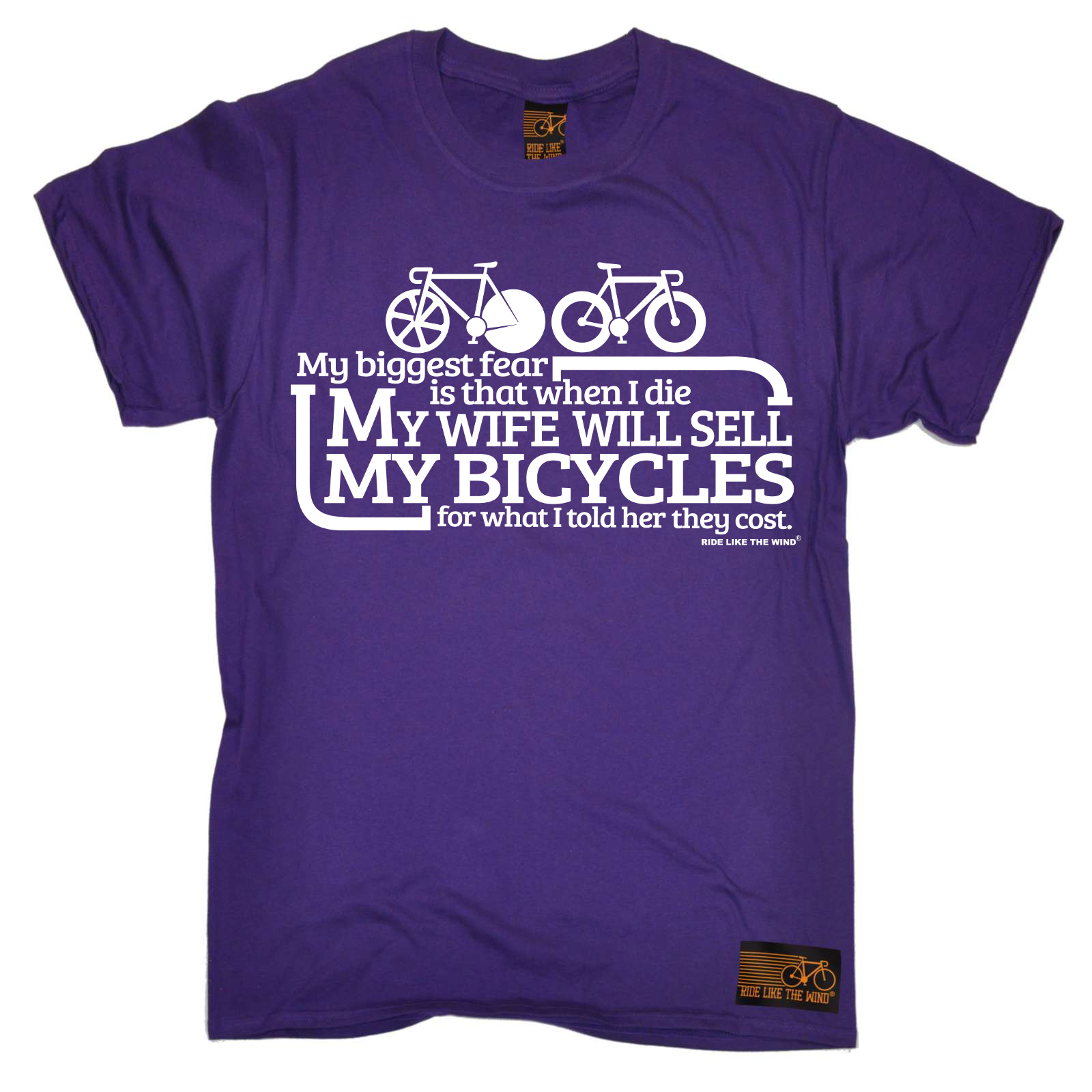 Cycling Biggest Fear Bicycles funny top Birthdayátee T SHIRT T-SHIRT - Picture 22 of 34