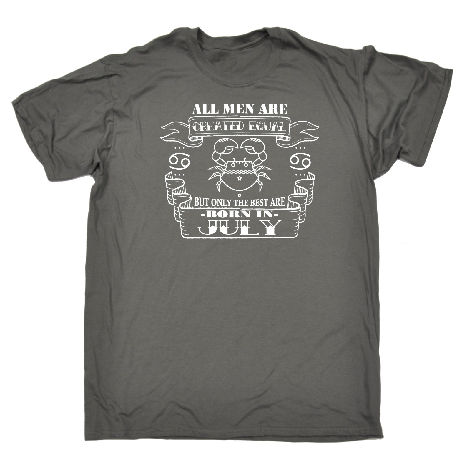 All Men Are Created Equal But The Best Are Born In July Crab T-SHIRT birthday - Picture 3 of 9