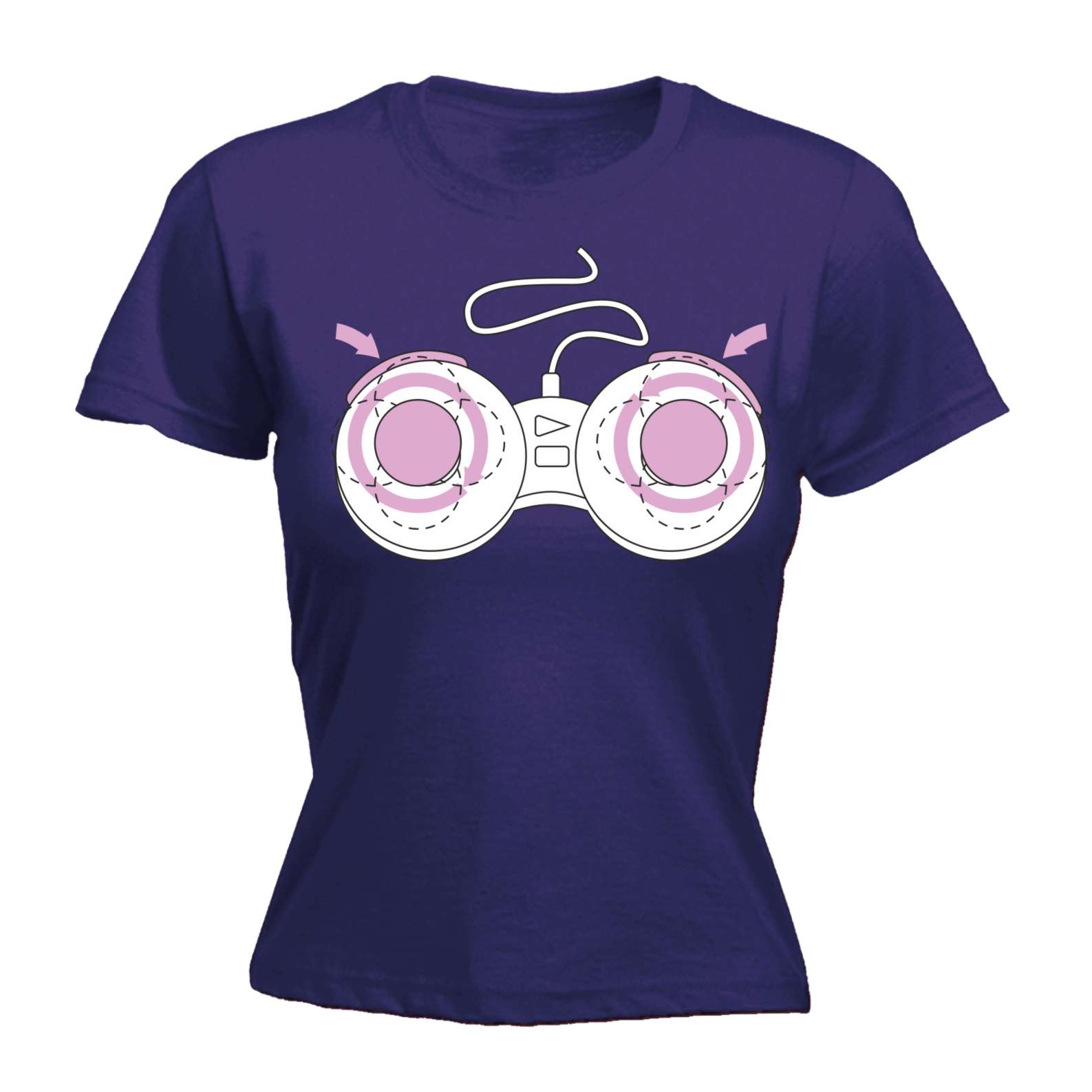 Womens Boob Controller Funny Joke Adult Gamer Fitted T Shirt Birthday