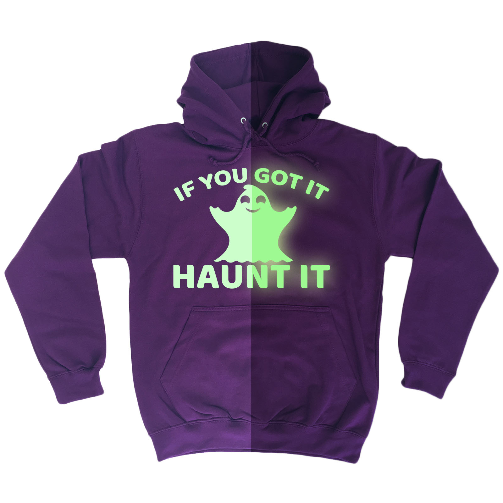 Halloween Hoodies Haunt It GLOW IN THE DARK Funny Fancy Dress