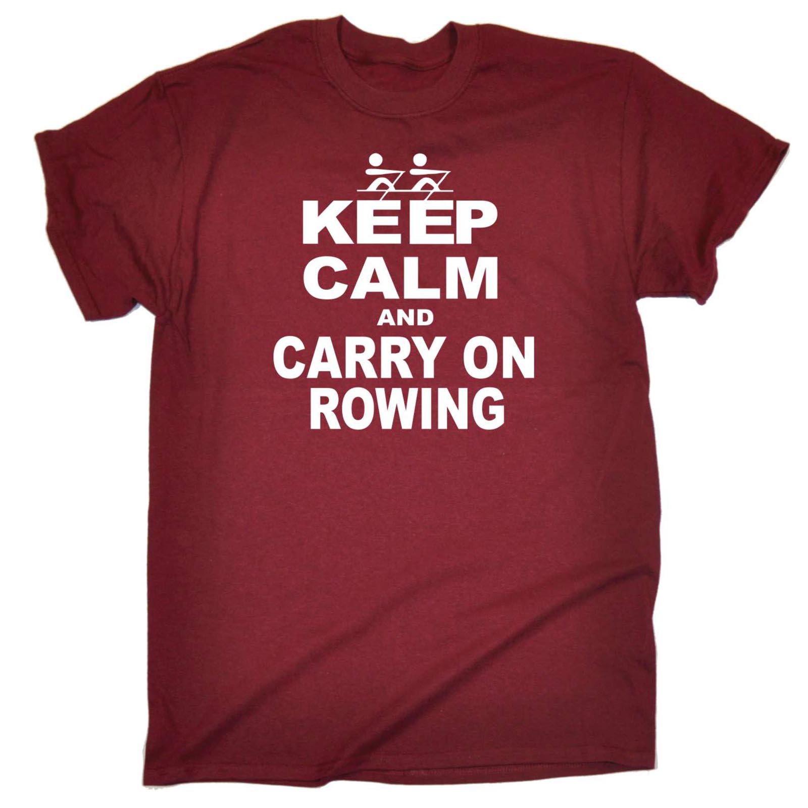 Maglietta Kayak Keep Calm And Carry On Rowing Funny Row Team Olympic Sport Canoa - Foto 5 di 9