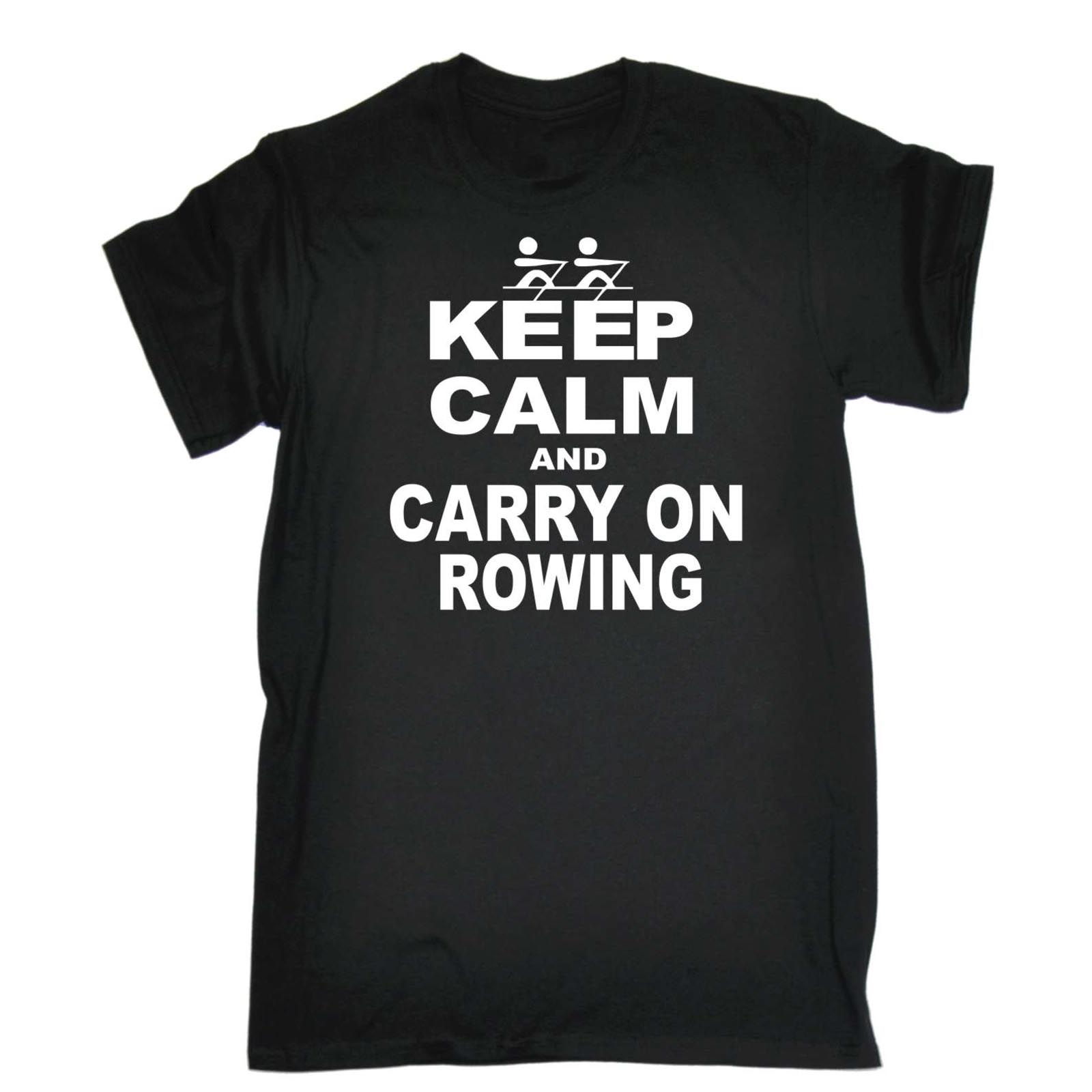 Maglietta Kayak Keep Calm And Carry On Rowing Funny Row Team Olympic Sport Canoa - Foto 2 di 9