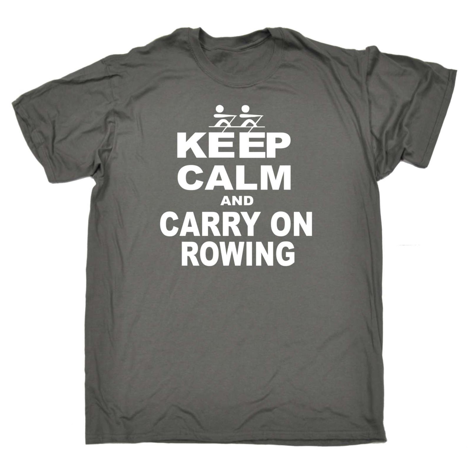 Maglietta Kayak Keep Calm And Carry On Rowing Funny Row Team Olympic Sport Canoa - Foto 3 di 9