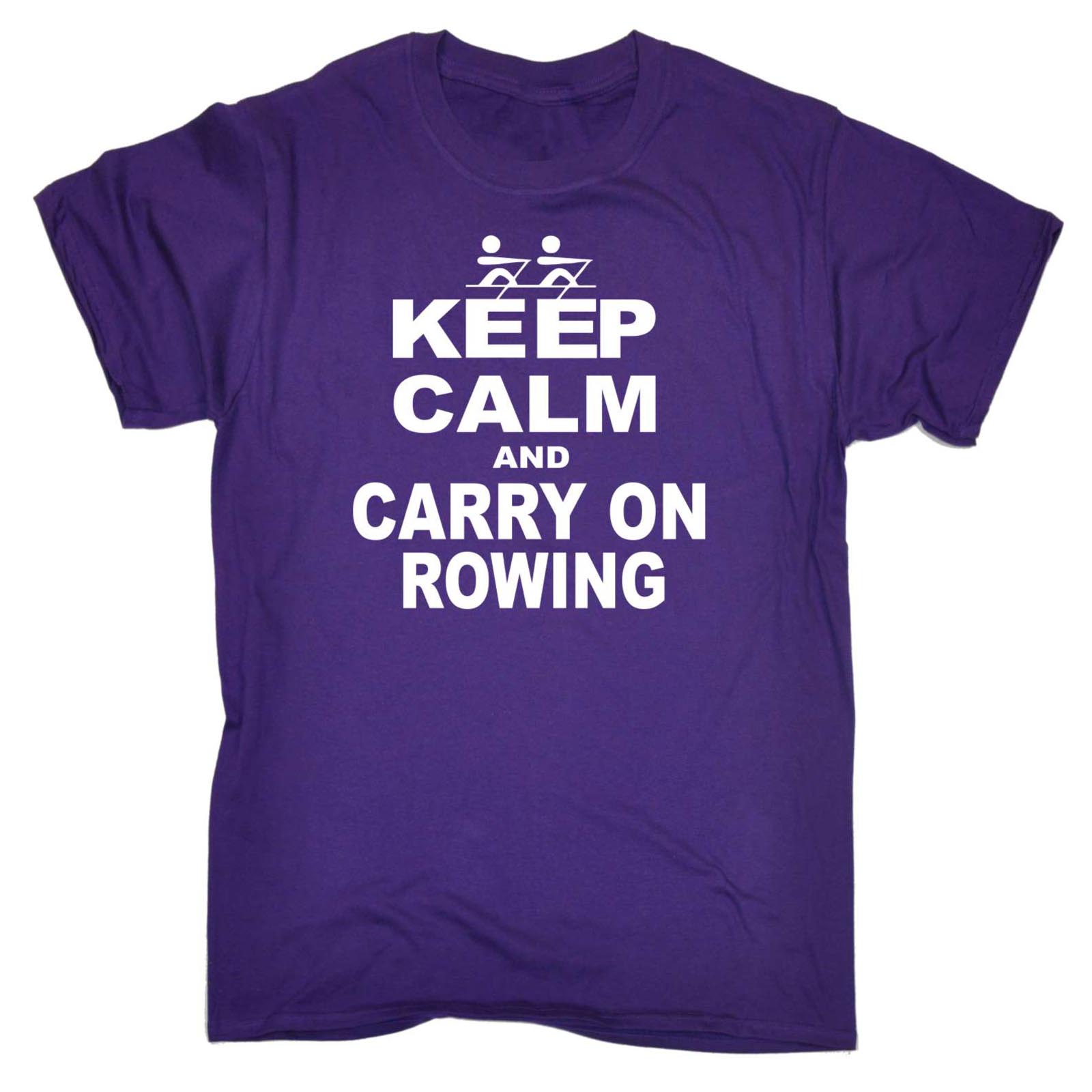 Maglietta Kayak Keep Calm And Carry On Rowing Funny Row Team Olympic Sport Canoa - Foto 7 di 9