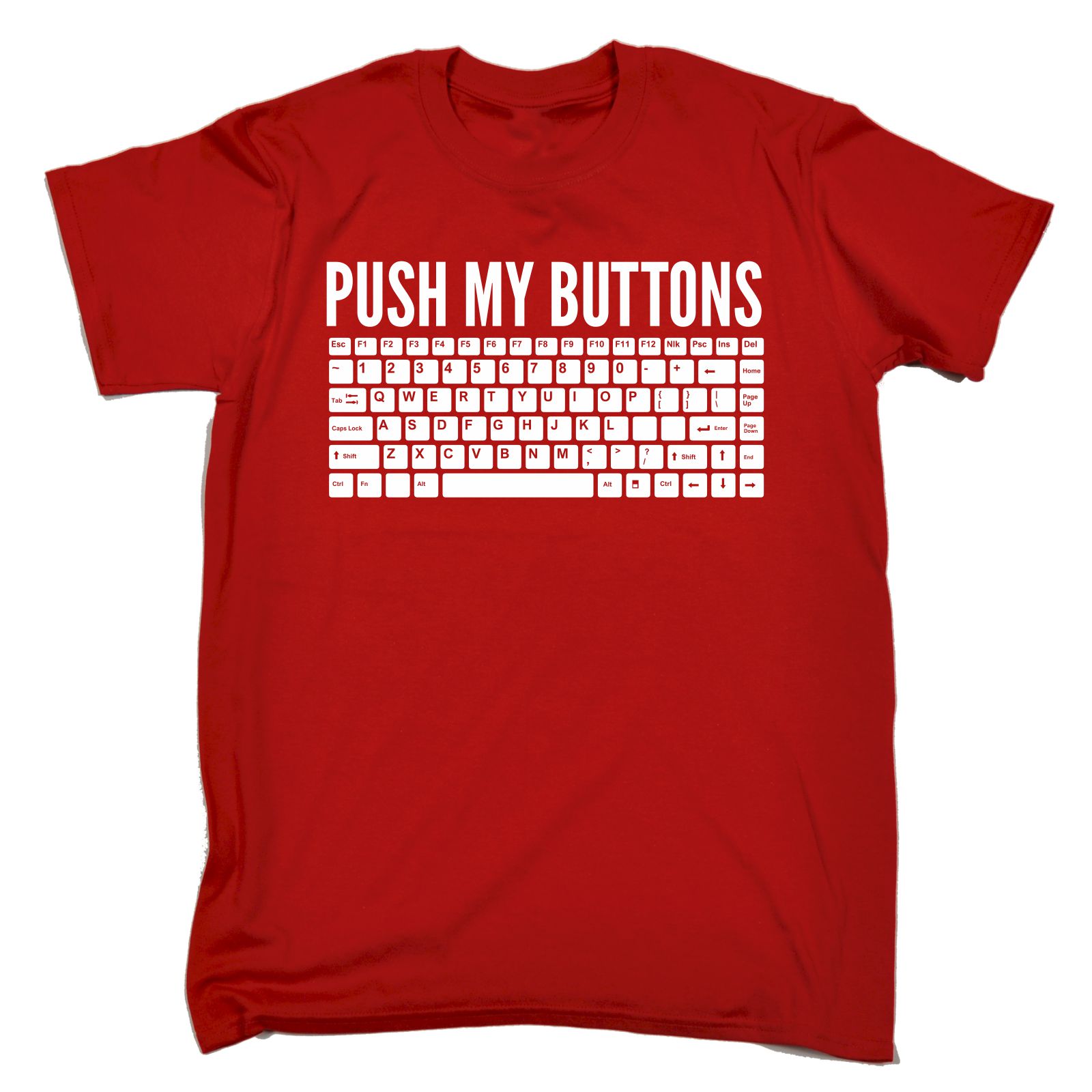 Push My Buttons Keyboard MENS TSHIRT birthday gift computer nerd geek