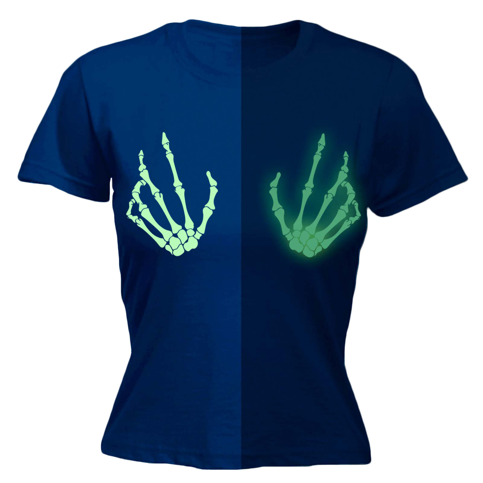 halloween womens t shirts boob glow in the
